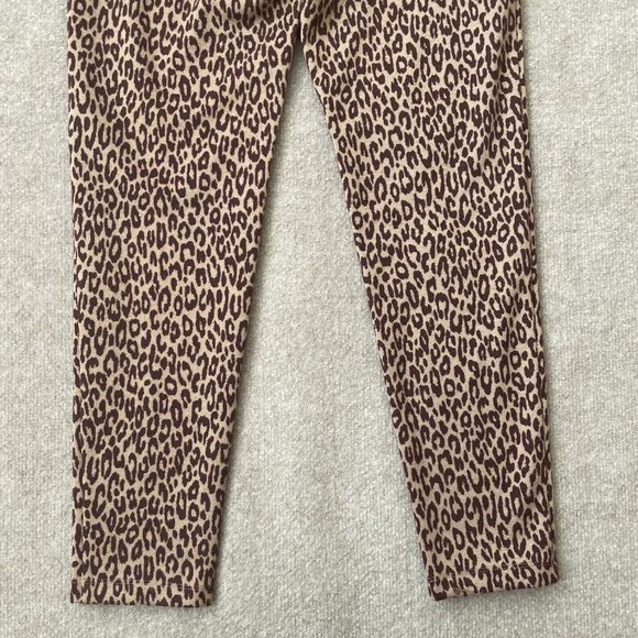 Ann Taylor Pants Womens Small Skinny Beige Burgundy Red Leopard Print Legging - Picture 12 of 12